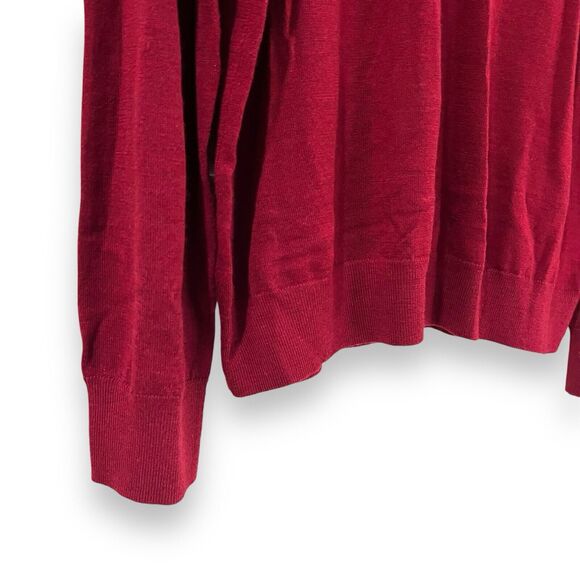 NWT Vince Mens XL 100% Extra Fine Merino Wool Crew Neck Sweater Burgundy Red - Picture 4 of 7